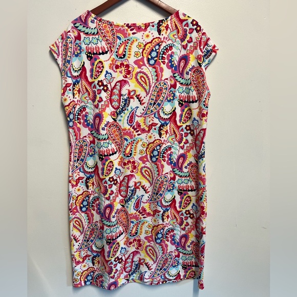 Talbot's Vibrant Pasley Cotton Sheath Dress Women’s Plus size X Boho Resort Midi - Picture 2 of 11